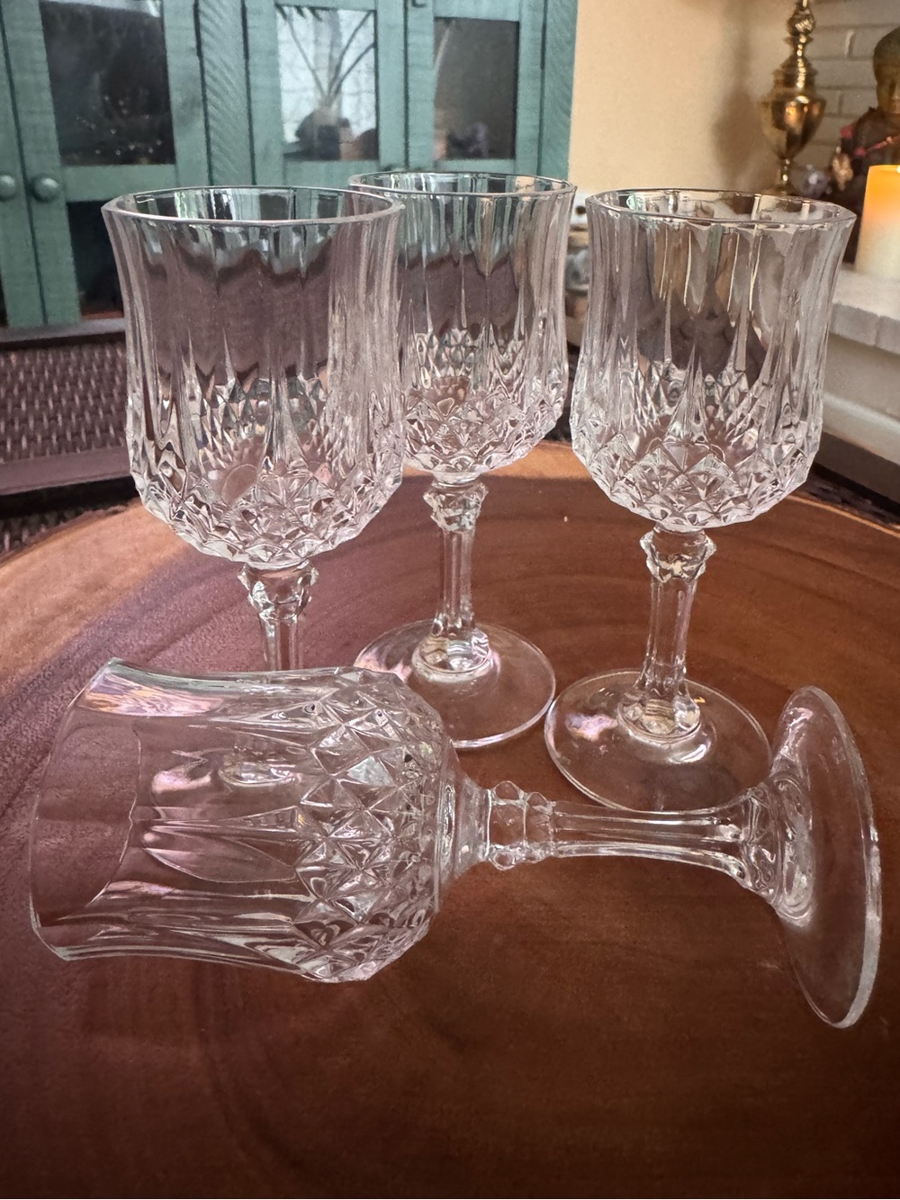Set of 4 Cristal D’Arques Longchamp Crystal Wine, Shots Goblets.